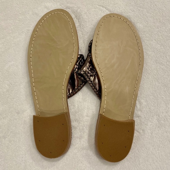 NEW RARE Jack Rogers Navajo Flats Sandals Pewter - Picture 8 of 8